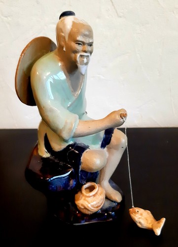 Chinese glazed clay mudman - glazed,