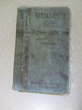 Original 1946 - 1947 Wolseley 12/48 Series III automobile owner's manual