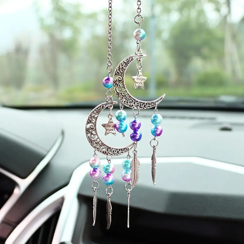 Moon star beads wind chime - beads,