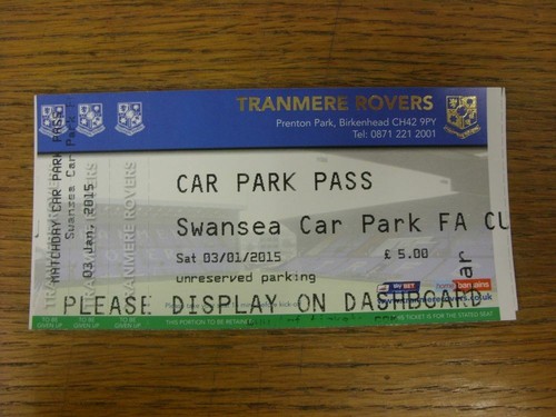 2015 ticket tranmere - 03/01/2015,