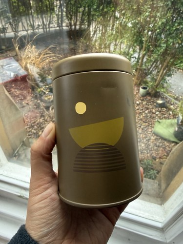 Candle empty tin with - p.f.,