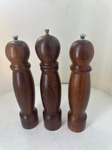 Vintage dark wood salt - vintage,