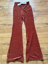 BRAND NEW WITH TAGS TOPSHOP WOMENS BOOTLEG VELOUR  LEGGINGS SIZE PETITE XS 4-6-8