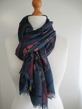 Fat Face Teal Floral Scarf