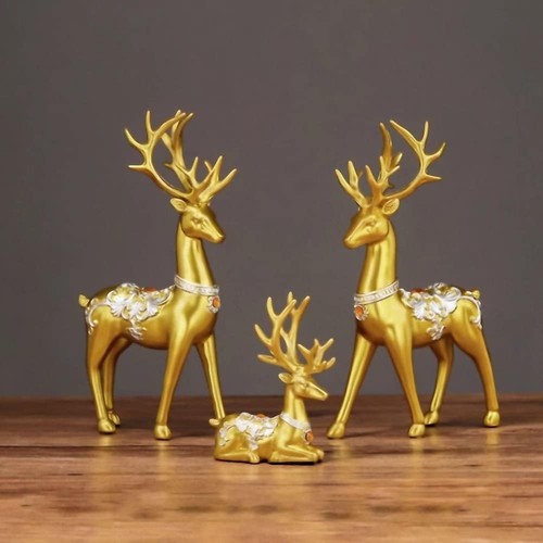 Reindeer figurine statues - figurine,