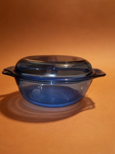 Pyrex litre blue glass - pyrex,