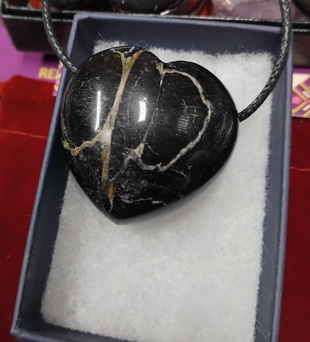 Black tourmaline heart - tourmaline, -heart-35