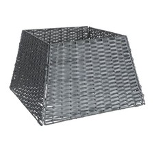 Christmas Village Rattan Basket Style Tree Skirt Grey Foldable Festive Décor