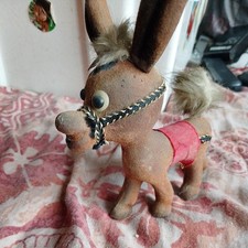 vintage Flocked Donkey