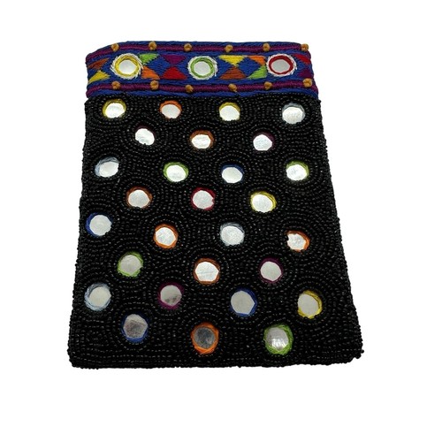 Vintage cache beaded coin - vintage,