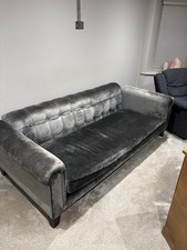 John Sankey Grey Velvet4 seater luxury sofa