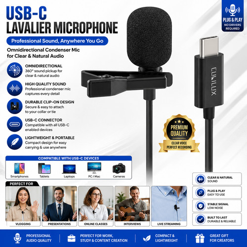 Usb lavalier microphone type - lavalier,