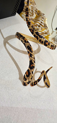 Gold black snake wrap cuff - gold,