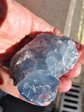 Celestite Crystal Geode Cluster Healing natural bed CELESTINE Deep blue 144g