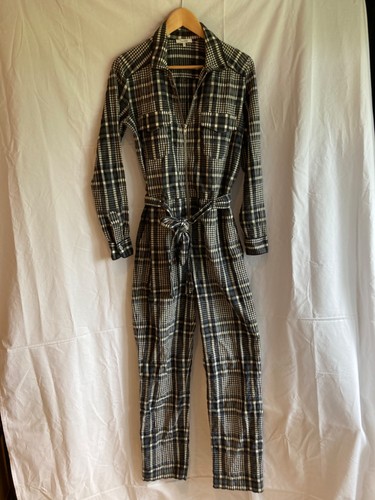 Ganni jumpsuit navy - navy, gingham