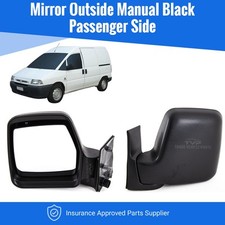 Fits Fiat Scudo 1995-2007 Door Wing Mirror Outside Manual Black Passenger Side