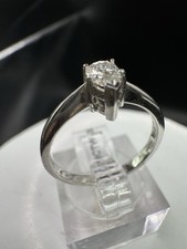 18ct White Gold 0.33ct Pear-Shaped Diamond Solitaire Ring.Size N