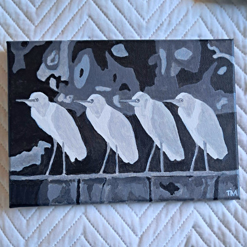 Birds wall black - on,