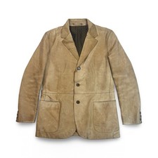 Mulberry Tan Leather Blazer Jacket Size 40 UK M – Classic Style 3 Button