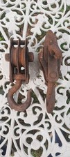 Vintage Iron Pulleys Small Pulley Blocks, Industrial Factory Pulley Hoist 