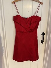 Zara Red Satin Mini Dress. Size S