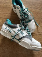 Fantastic 1980s Puma XTG Aerobic Shoes Trainers Teal White UK 5