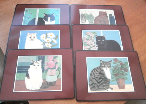 Cat placemats vintage - cat,