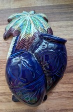 Beswick 1063 Palm Tree Wall Pocket. Ceramic. England. Good Condition. Dark Blue.