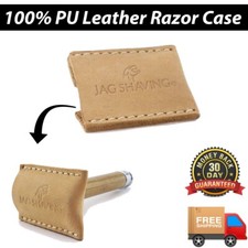 Protective Leather Safety Razor Cover Head Double Edge Shaving Razor Travel Case