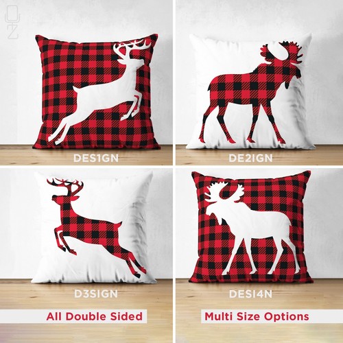 Reindeer with tartan - with,