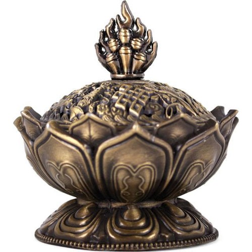 Bronze gold metal lotus flower - metal,