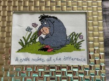 Eeyore Cross Stitched Picture
