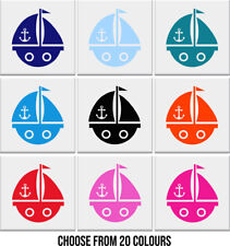 Bathroom Tile Stickers SAILBOAT BOAT Nautical Vinyl Wall Decals Transfers