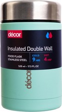 Décor Vacuum Insulated Food Flask 2-in-1 Hot & Cold 520ml Stainless Steel New