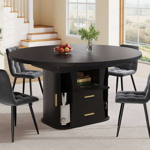 Extendable dining table round - dining,