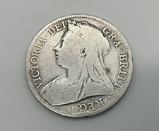 1897 Queen Victoria Silver .925 Half Crown Grade G-4 ( Good )