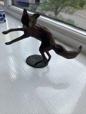 Michael Storey Bronze Leaping Fox cold painted bronze signed on tail
