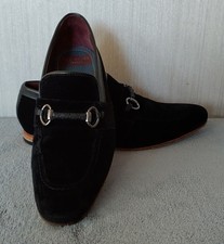 TED BAKER VAISEV SLIP-ON BLACK VELVET LOAFER SHOES. SIZE: 7 UK/41 EU.