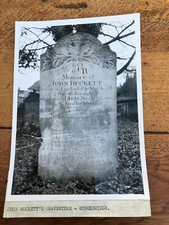 1960s photograph . gravestone of john buckett's gravestone - stockbridge. 