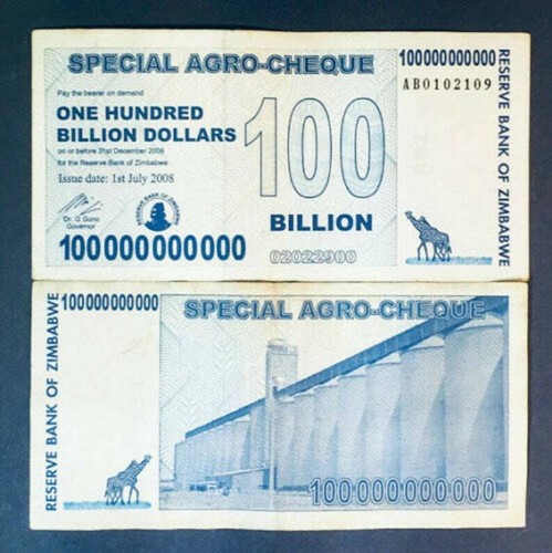 Zimbabwe 100 billion dollars - 100,