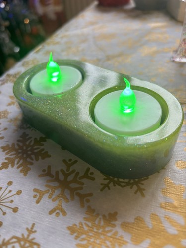 Resin tea light holder - resin,