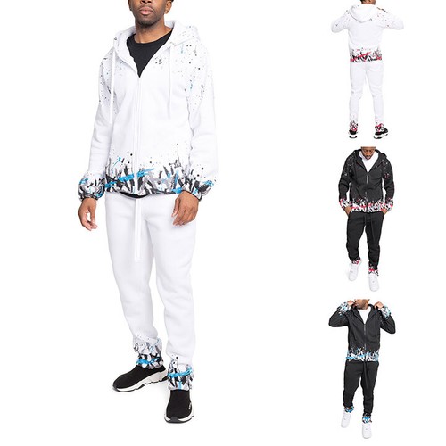 Men paint splatter fleece - paint,