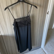 M&S Black Slip with Lace Top Black Size 10 New with Tags