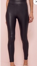 Lipsy Black High Waist Leather Look Leggings size 6