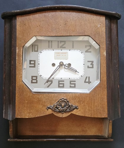 Art deco wooden wall clock - art,