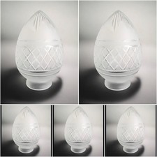 5 Vintage Frosted Crystal