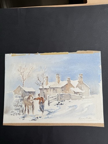 Original watercolour snowy - watercolour,