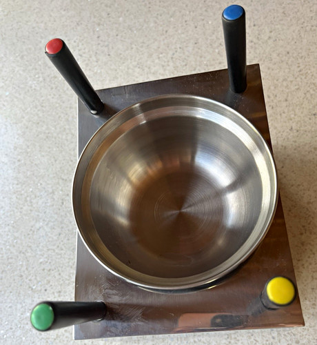 Stainless steel fondue set - steel,