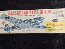 Vintage Messerschmitt Bf-109 flying model kit toy complete Guillows