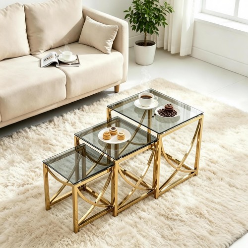 3pcs nesting table sets square - table,